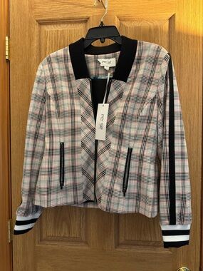 NWT Per Se by Carlisle Grand Prix Plaid Varsity Jacket - Size 12